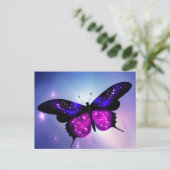 Carte Postale Papillon rouge et rose (Debout devant)