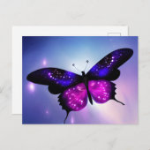 Carte Postale Papillon rouge et rose (Devant / Derrière)