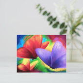 Carte Postale Papillon rouge jaune Abstrait Art moderne (Debout devant)