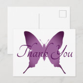 Carte Postale Papillon silhouette ombre pourpre Merci (Devant / Derrière)