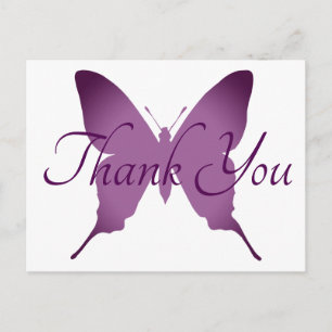 Carte Postale Papillon silhouette ombre violette Merci