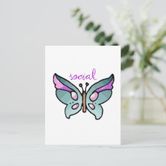 Carte Postale papillon social (Debout devant)