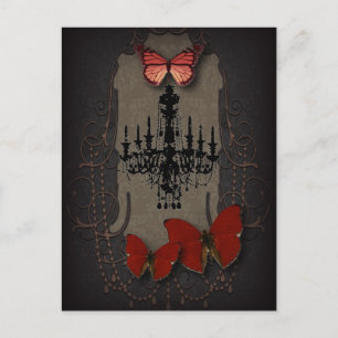 Carte Postale papillon steampunk paris chandelier vintage