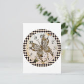 Carte Postale Papillon Steampunk Rond (Debout devant)