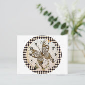 Carte Postale Papillon Steampunk Round (Debout devant)