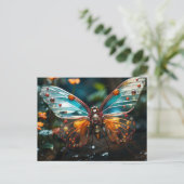 Carte Postale Papillon Steampunk transparent (Debout devant)