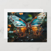Carte Postale Papillon Steampunk transparent (Devant / Derrière)