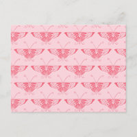 Papillon stylisé Art Déco - rose corail