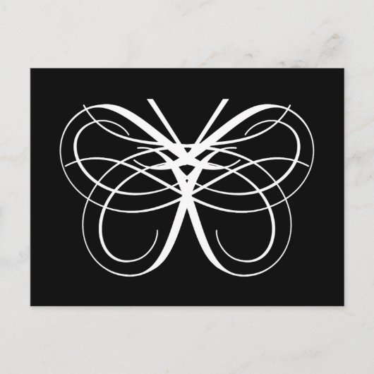 Carte Postale Papillon stylisé en blanc (Devant)