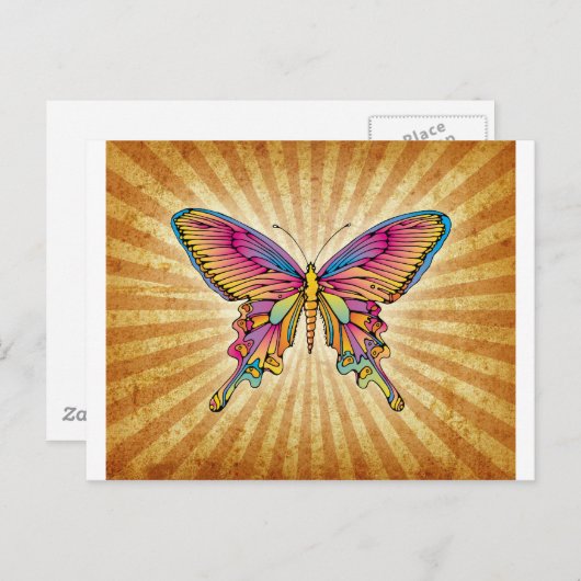 Carte Postale Papillon sur Arrière - plan (Devant / Derrière)