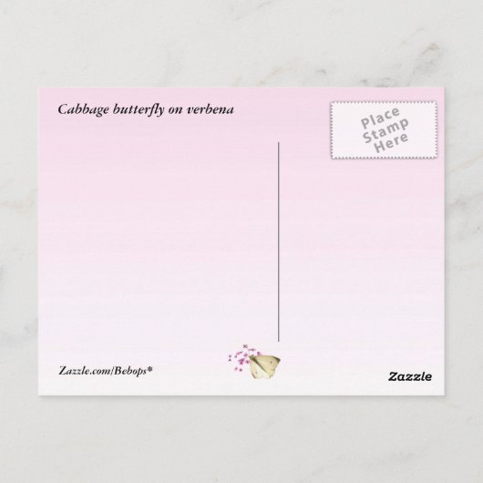 Carte Postale Papillon sur Fleurs (Dos)