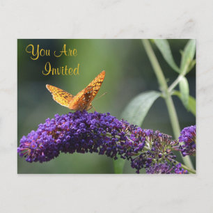 Carte Postale Papillon Sur Invitation Fleur