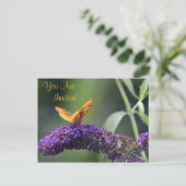Carte Postale Papillon Sur Invitation Fleur (Debout devant)