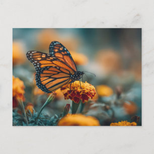 Carte Postale Papillon sur un souci