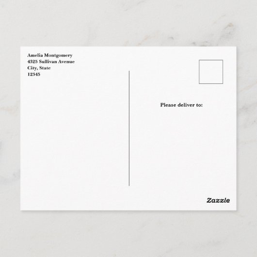 Carte Postale Papillon Tour Eiffel et Motif Rose Bonjour (Dos)