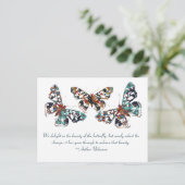 Carte Postale Papillon Turquoise Avec Citation (Debout devant)