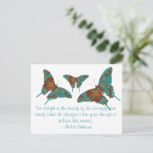 Carte Postale Papillon Turquoise Avec Dit (Debout devant)