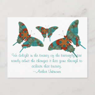 Carte Postale Papillon Turquoise Avec Dit