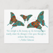 Carte Postale Papillon Turquoise Avec Dit (Devant)