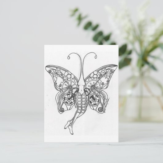 Carte Postale Papillon vapeur (Debout devant)