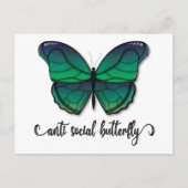 Carte Postale Papillon vert anti-social (Devant)