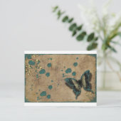 Carte Postale Papillon vert vintage (Debout devant)