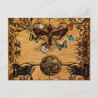 Carte Postale Papillon victorien Grunge Steampunk