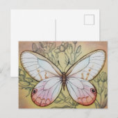 Carte Postale Papillon vintage no 6 Aquarelle Art (Devant / Derrière)