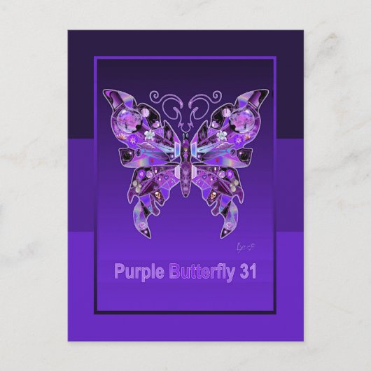 Carte postale Papillon Violet 31 (Devant)