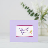 Carte Postale Papillon Whimsical sur le Merci Pois Lilac (Debout devant)