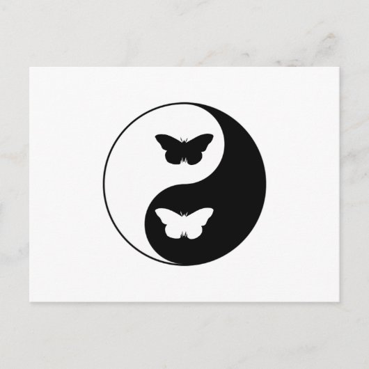 Carte Postale Papillon Yin Yang (Devant)