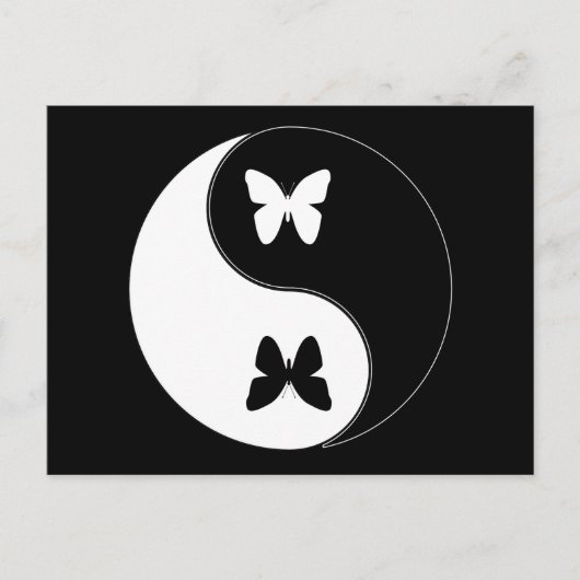 Carte Postale Papillon Yin Yang (Devant)