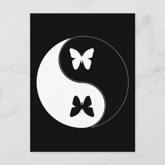 Carte Postale Papillon Yin Yang (Devant)