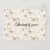 Carte Postale Papillons à crème chic Penser à vous (Devant)