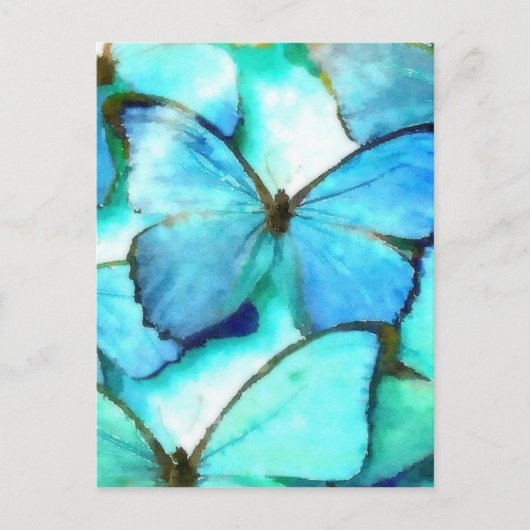 Carte Postale Papillons Aqua (Devant)