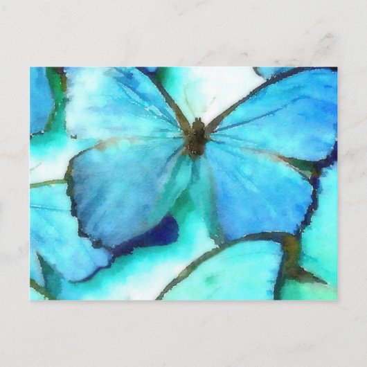 Carte Postale Papillons Aqua (Devant)