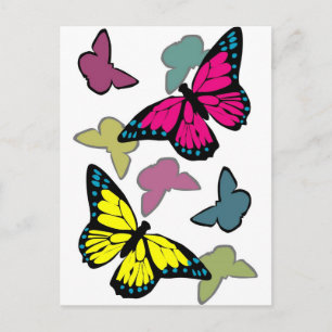 Carte Postale Papillons aux couleurs vives
