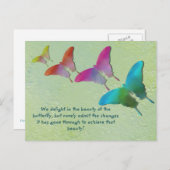 Carte Postale Papillons Avec Dit (Devant / Derrière)