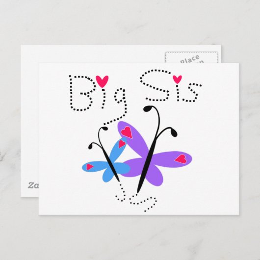 Carte Postale Papillons Big Sis (Devant / Derrière)