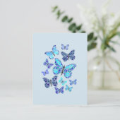 Carte Postale Papillons bleus en points (Debout devant)