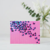 Carte Postale Papillons Bleus Rose Beaux (Debout devant)