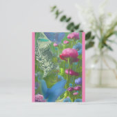 Carte Postale Papillons bleus, roses et blancs (Debout devant)
