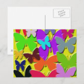Carte postale Papillons Colorés (Devant / Derrière)