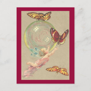 Carte Postale Papillons et bulles
