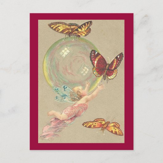 Carte Postale Papillons et bulles (Devant)