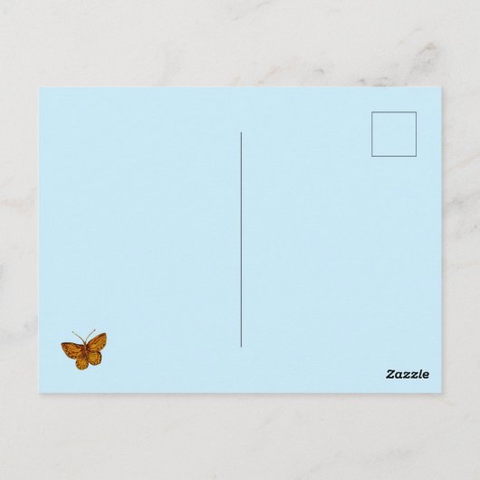 Carte Postale Papillons et fleurs (Dos)