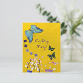 Carte Postale Papillons et fleurs (Debout devant)