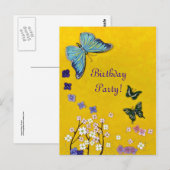 Carte Postale Papillons et fleurs (Devant / Derrière)