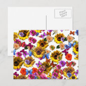 Carte Postale Papillons et fleurs Couverture complète (Devant / Derrière)