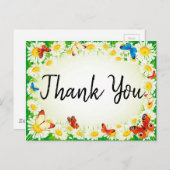 Carte Postale Papillons et marguerites (Devant / Derrière)